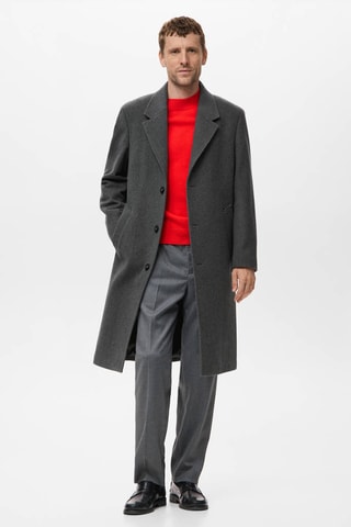 Manteau long en laine - Gris