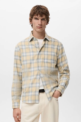 Chemise 100% coton flanelle carreaux - Jaune