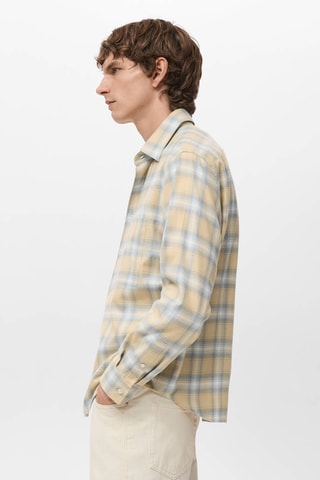 Chemise 100% coton flanelle carreaux - Jaune