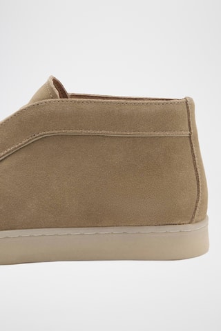Bottines baskets cuir suédé - Beige