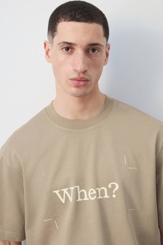 T-shirt 100% coton imprimé - Beige