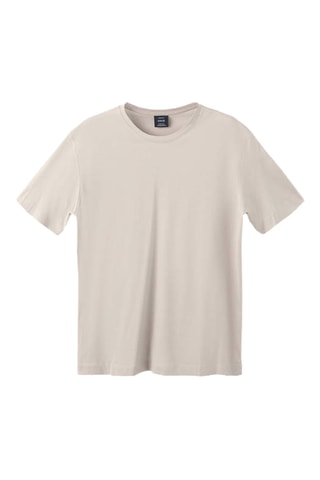 100% Katoenen T-shirt regular-fit - Beige