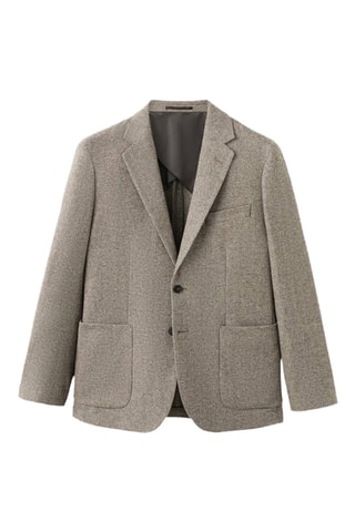 Veste laine mélangée slim-fit - Marron