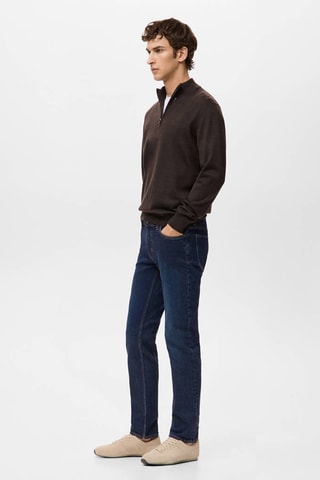 Jean Jan slim fit délavé foncé - Bleu