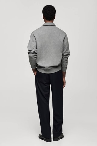 Sweat-shirt polo coton mélangé - Gris