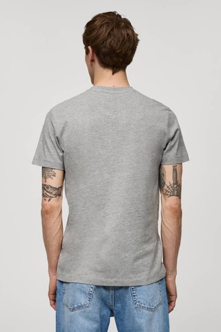 T-shirt slim-fit coton col V - Gris