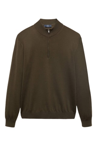 Pull col cheminée 100% laine mérinos - Vert