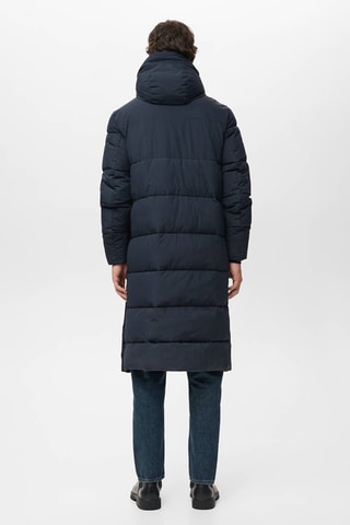Anorak long matelassé résistant à l'eau - Bleu