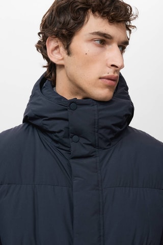 Anorak long matelassé résistant à l'eau - Bleu