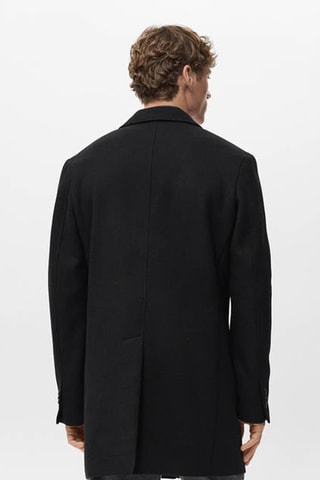 Manteau léger laine recyclée - Noir