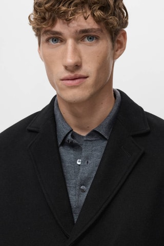 Manteau léger laine recyclée - Noir