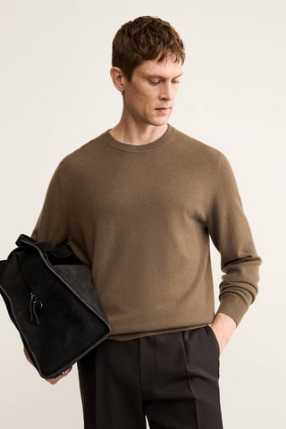 Pull-over 100% cachemire regular-fit - Marron