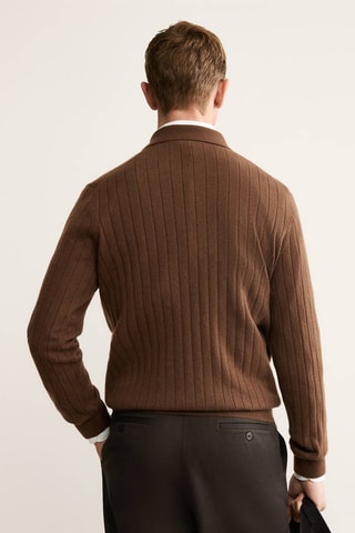 Pull-over polo 100% cachemire - Marron