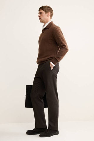 Pull-over polo 100% cachemire - Marron