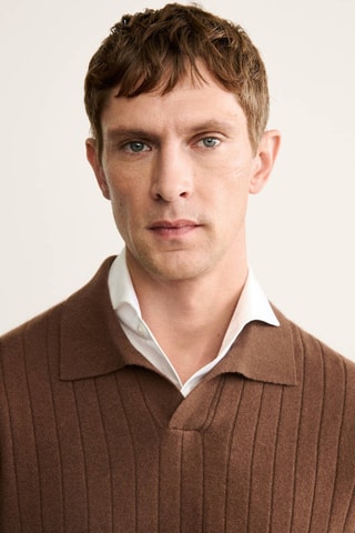 Pull-over polo 100% cachemire - Marron