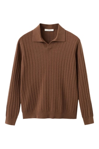Pull-over polo 100% cachemire - Marron