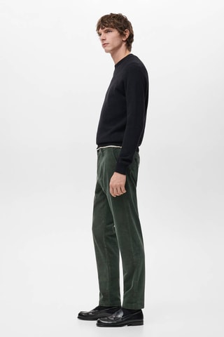 Pantalon velours côtelé slim-fit - Kaki