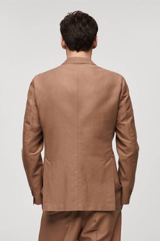 Veste costume slim-fit coton lin - Orange