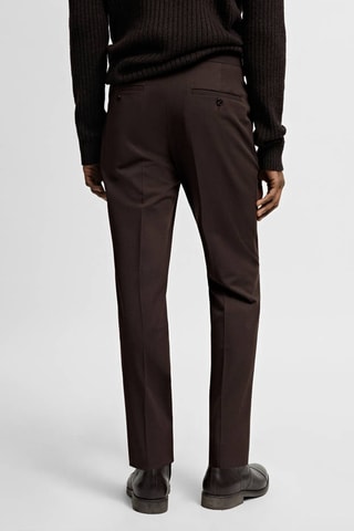Pantalon costume super slim-fit tissu stretch - Marron