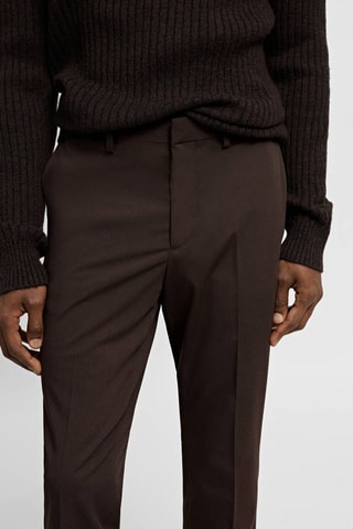 Pantalon costume super slim-fit tissu stretch - Marron
