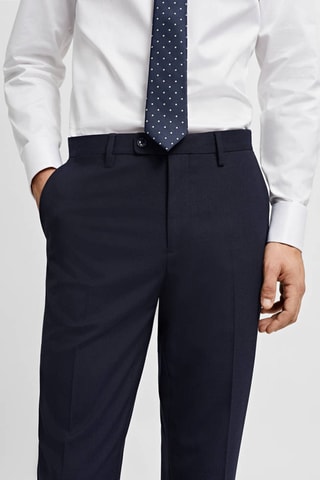Pantalon costume slim-fit tissu comfort stretch - Bleu