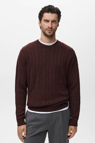 Pull 100 % coton tressé - Marron foncé
