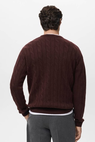 Pull 100 % coton tressé - Marron foncé