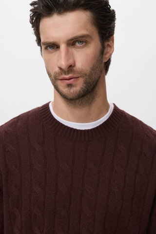 Pull 100 % coton tressé - Marron foncé