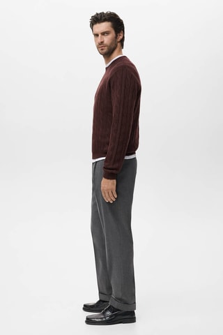Pull 100 % coton tressé - Marron foncé