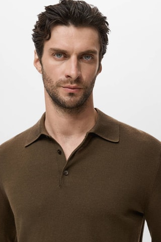Pull polo 100 % laine mérinos - Vert