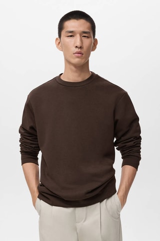 Sweat-shirt coton regular-fit - Marron