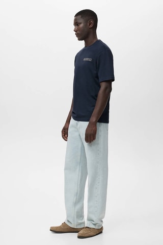 T-shirt 100% coton texte - Bleu