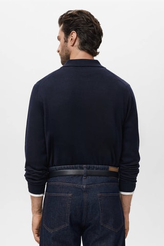 Cardigan 100% laine mérinos - Bleu