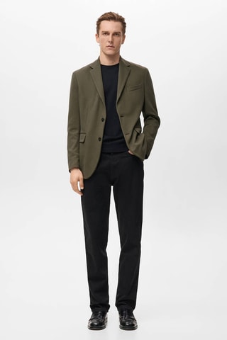Veste slim fit structurée coton - Kaki