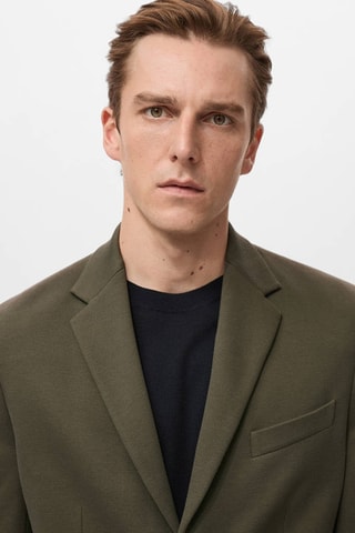 Veste slim fit structurée coton - Kaki