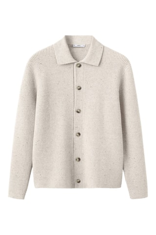 Cardigan maille côtelée - Gris