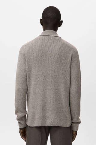 Cardigan maille côtelée - Marron