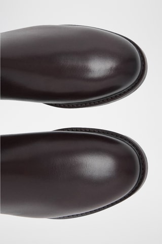 Bottines chelsea cuir effet patiné - Marron