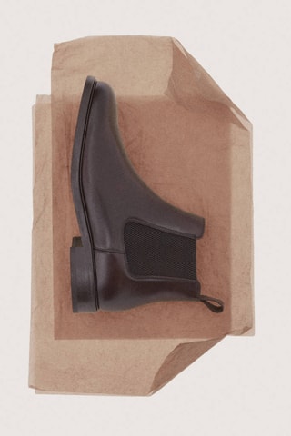 Bottines chelsea cuir effet patiné - Marron