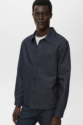 Surchemise denim poche - Bleu