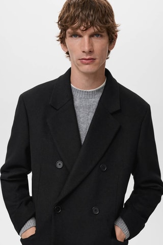 Manteau laine oversize - Noir