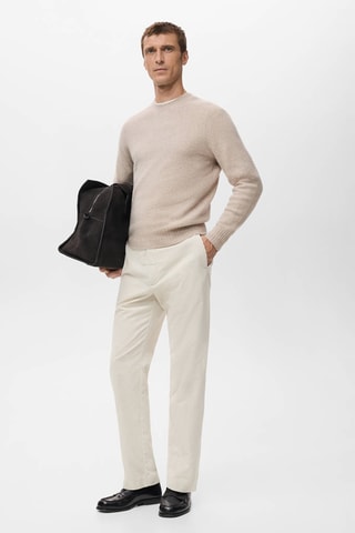 Pantalon velours côtelé regular-fit - Blanc