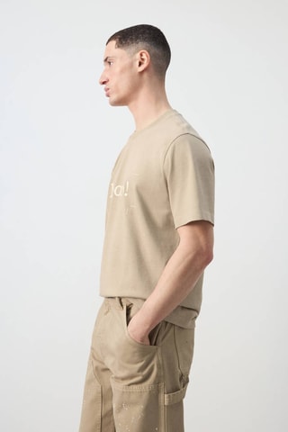 T-shirt 100% coton imprimé - Beige