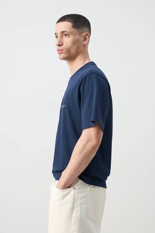 T-shirt 100% coton imprimé - Bleu