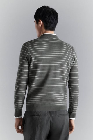 Pull confort rayures extensibles - Gris