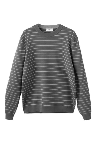 Pull confort rayures extensibles - Gris