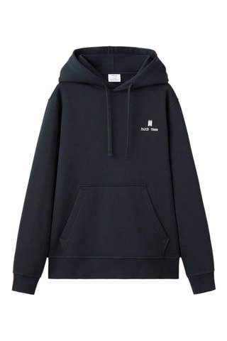 Sweat-shirt capuche graphique - Bleu
