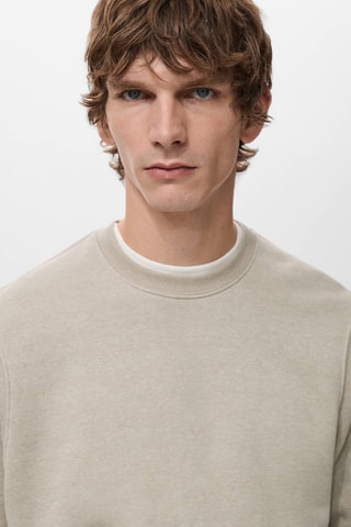 Sweat en coton intérieur soft-touch - Beige