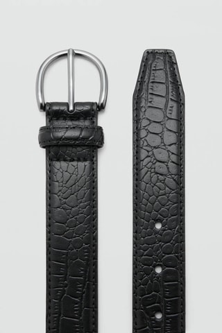 Ceinture 100% cuir grainé - Noir