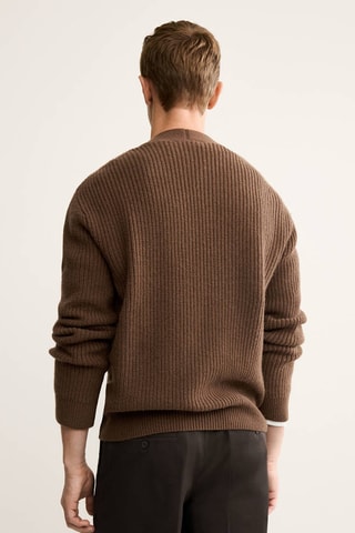 Cardigan 100% laine boutons - Camel